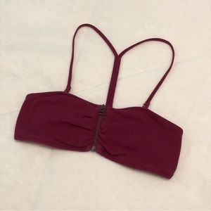 Aritzia Talula Magenta Zipper Bralette